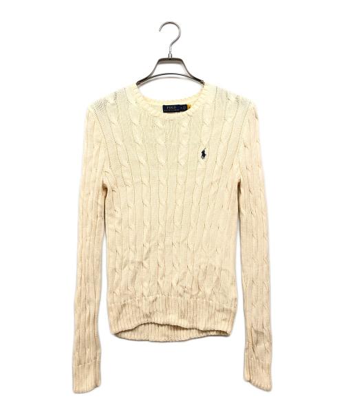 POLO RALPH LAUREN（ポロ・ラルフローレン）POLO RALPH LAUREN (ポロ・ラルフローレン) ケーブルニット アイボリー サイズ:Mの古着・服飾アイテム