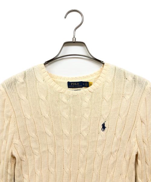 POLO RALPH LAUREN（ポロ・ラルフローレン）POLO RALPH LAUREN (ポロ・ラルフローレン) ケーブルニット アイボリー サイズ:Mの古着・服飾アイテム