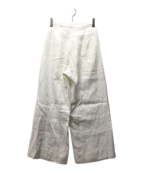 JULY NINE（ジュライナイン）JULY NINE (ジュライナイン) リネンワイドパンツ ホワイト サイズ:Sの古着・服飾アイテム