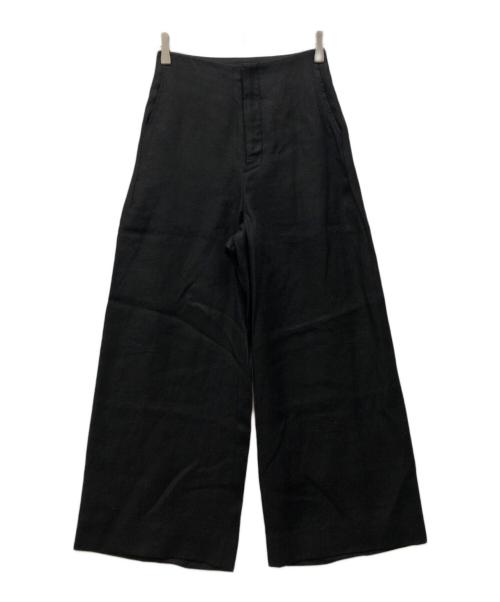 JULY NINE（ジュライナイン）JULY NINE (ジュライナイン) リネンワイドパンツ ブラック サイズ:Sの古着・服飾アイテム