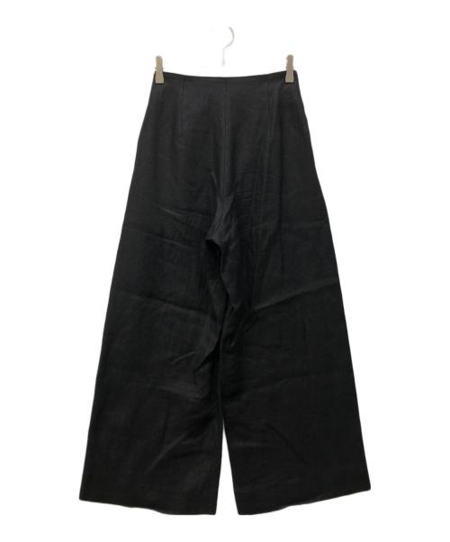 JULY NINE（ジュライナイン）JULY NINE (ジュライナイン) リネンワイドパンツ ブラック サイズ:Sの古着・服飾アイテム