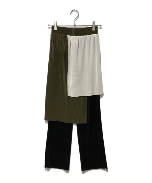OMMO（オーエムエムオー）OMMO (オーエムエムオー) LAYERED PLEATS PT ミックス サイズ:36の古着・服飾アイテム
