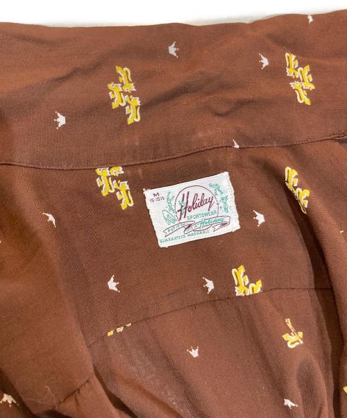 Holiday SPORTSWEAR（ホリデイスポーツウェアー）Holiday SPORTSWEAR (ホリデイスポーツウェアー) オープンカラーシャツ ブラウン サイズ:M 15-15 1/2の古着・服飾アイテム