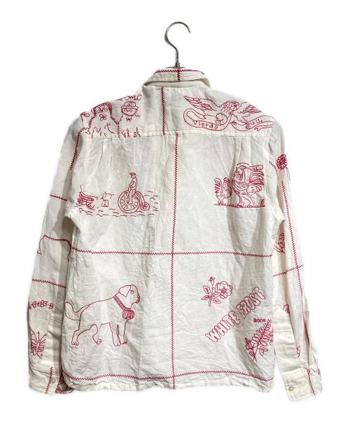BODE（ボーディ）BODE (ボーディ) Edwardian Redwork Havana Shirt/エドワーディアン・レッドワーク・ハバナシャツ ホワイト サイズ:XS/Sの古着・服飾アイテム