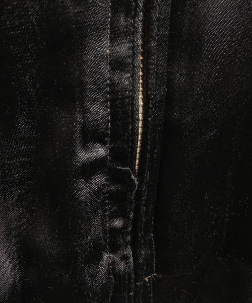 Yuko Higuchi（ユウコ ヒグチ）Yuko Higuchi (ユウコ ヒグチ) スカジャン 猫風神雷神図/Souvenir Jacket ブラック×ピンク サイズ:Mの古着・服飾アイテム