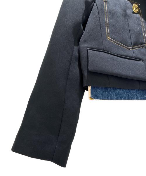 sacai（サカイ）sacai (サカイ) LEVI'S (リーバイス) 25ss Denim x Matelasse Twill JK/スリットジャケット ブラック サイズ:2の古着・服飾アイテム