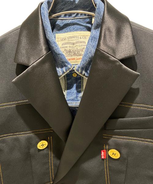 sacai（サカイ）sacai (サカイ) LEVI'S (リーバイス) 25ss Denim x Matelasse Twill JK/スリットジャケット ブラック サイズ:2の古着・服飾アイテム