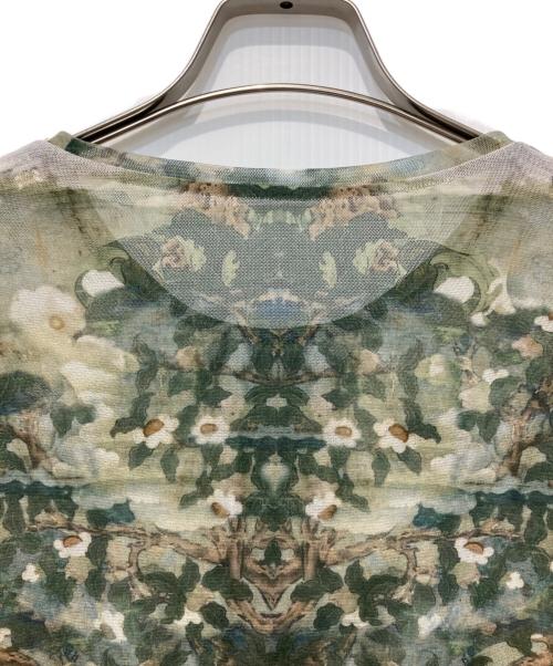 VIVIENNE TAM（ヴィヴィアンタム）VIVIENNE TAM (ヴィヴィアンタム) BUDDHA PRINT NETTING BLOUSE グリーン サイズ:38の古着・服飾アイテム
