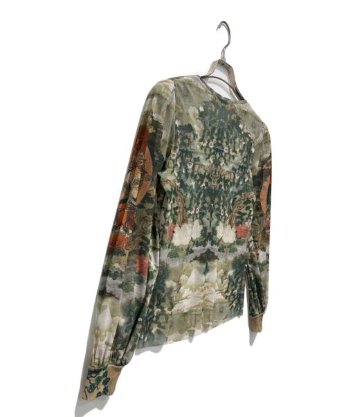 VIVIENNE TAM（ヴィヴィアンタム）VIVIENNE TAM (ヴィヴィアンタム) BUDDHA PRINT NETTING BLOUSE グリーン サイズ:38の古着・服飾アイテム
