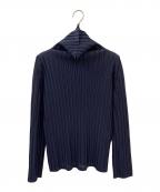PLEATS PLEASEプリーツプリーズ）の古着「タートルネックカットソー」｜ネイビー