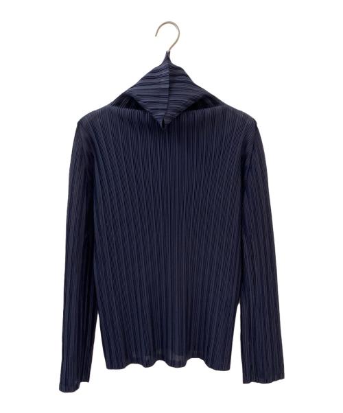 PLEATS PLEASE（プリーツプリーズ）PLEATS PLEASE (プリーツプリーズ) タートルネックカットソー ネイビー サイズ:3の古着・服飾アイテム