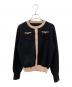 CABAN（キャバン）の古着「コットンカシミヤ バイカラークルーネックカーディガン」｜ブラック×ベージュ