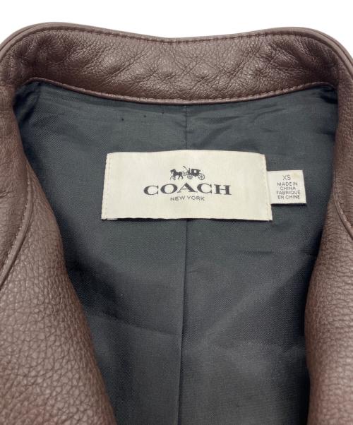 COACH（コーチ）COACH (コーチ) レザージャケット ブラウン サイズ:XSの古着・服飾アイテム