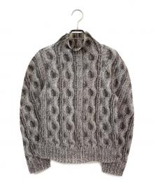 me ISSEY MIYAKE（ミーイッセイ ミヤケ）の古着「ニット柄プリーツカットソー」｜グレー