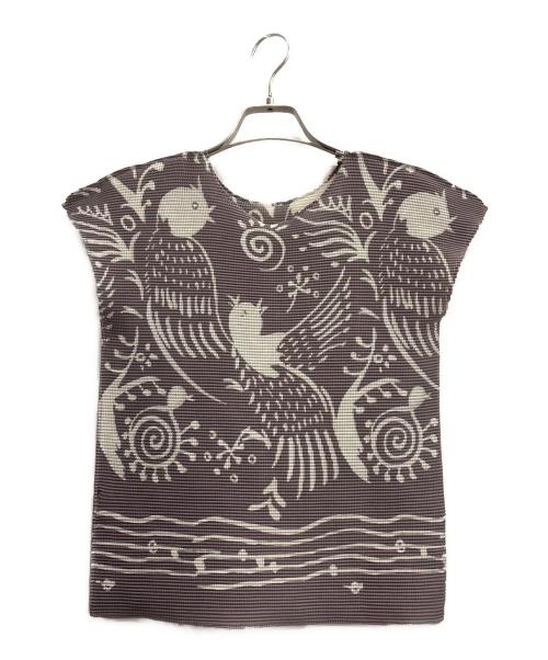 me ISSEY MIYAKE（ミーイッセイ ミヤケ）me ISSEY MIYAKE (ミーイッセイ ミヤケ) SING クルーネック グレー サイズ:Freeの古着・服飾アイテム