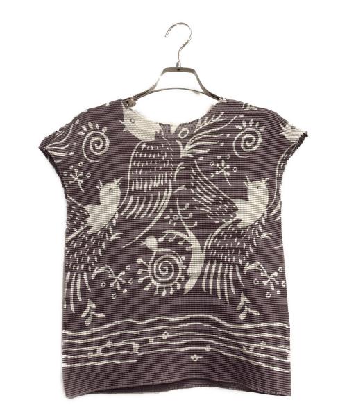 me ISSEY MIYAKE（ミーイッセイ ミヤケ）me ISSEY MIYAKE (ミーイッセイ ミヤケ) SING クルーネック グレー サイズ:Freeの古着・服飾アイテム
