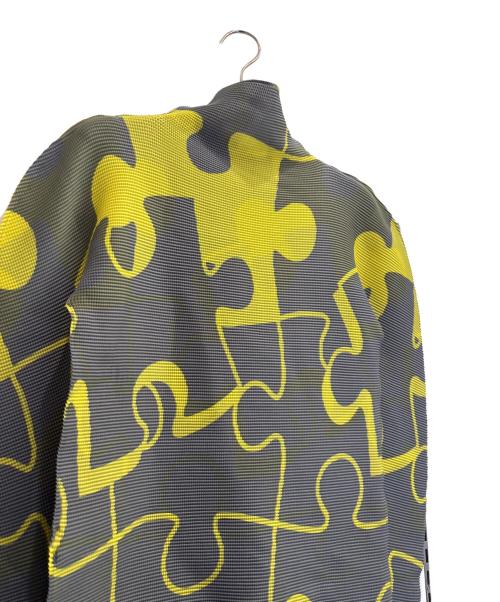 me ISSEY MIYAKE（ミーイッセイ ミヤケ）me ISSEY MIYAKE (ミーイッセイ ミヤケ) PUZZLE/パズル ハイネック プリーツ ロングスリーブ カットソー グレー サイズ:FREEの古着・服飾アイテム