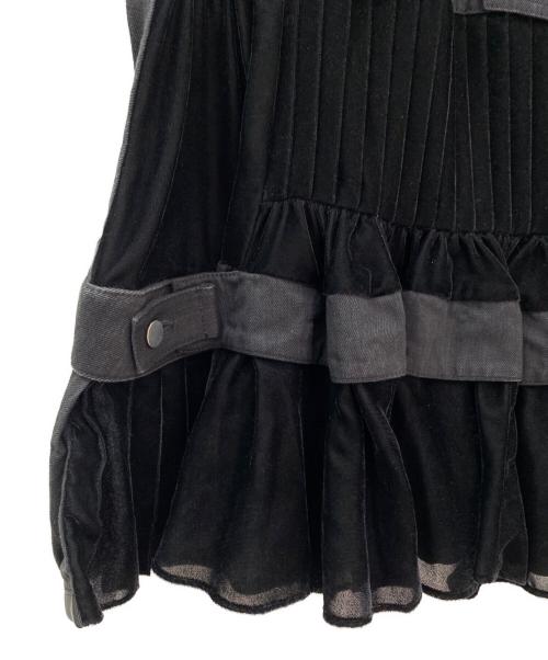 sacai（サカイ）sacai (サカイ) ノースリーブドッキングブラウス ブラック サイズ:2の古着・服飾アイテム