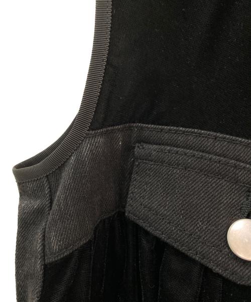 sacai（サカイ）sacai (サカイ) ノースリーブドッキングブラウス ブラック サイズ:2の古着・服飾アイテム