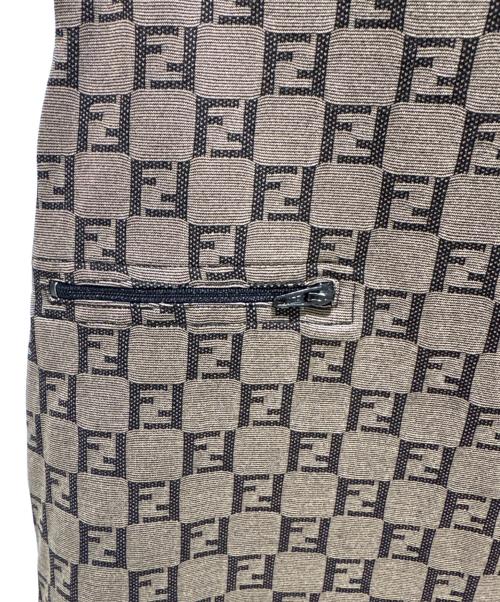 FENDI（フェンディ）FENDI (フェンディ) Zucca Pattern Camisole Dress/ズッカ柄 キャミソールワンピース ブラウン サイズ:40の古着・服飾アイテム