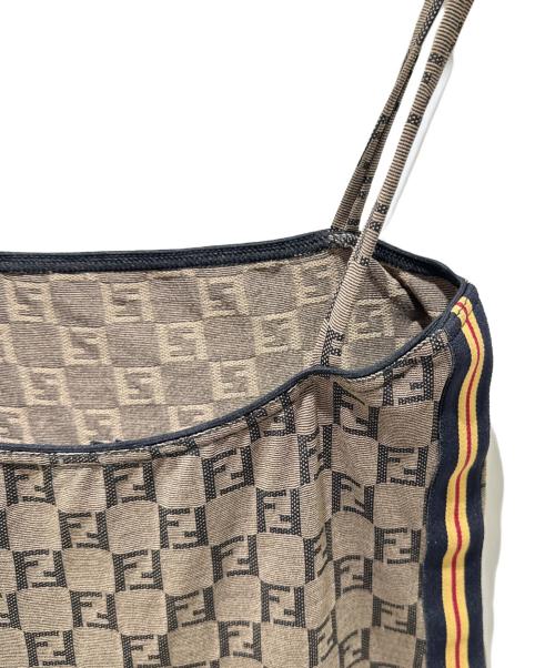 FENDI（フェンディ）FENDI (フェンディ) Zucca Pattern Camisole Dress/ズッカ柄 キャミソールワンピース ブラウン サイズ:40の古着・服飾アイテム