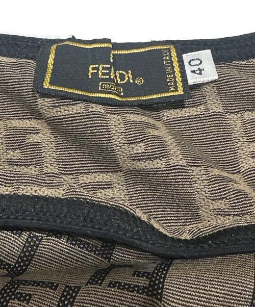 FENDI（フェンディ）FENDI (フェンディ) Zucca Pattern Camisole Dress/ズッカ柄 キャミソールワンピース ブラウン サイズ:40の古着・服飾アイテム