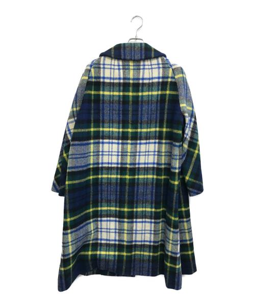 横浜元町 KAYO（横浜元町 カヨ）横浜元町 KAYO (横浜元町 カヨ) ウールチェックコート グリーン サイズ:表記無しの古着・服飾アイテム