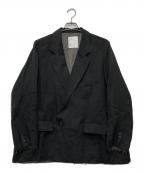 ANCELLMアンセルム）の古着「100/S LINEN TAILORED JACKET」｜ブラック
