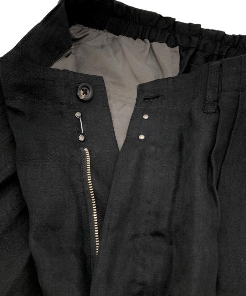 ANCELLM（アンセルム）ANCELLM (アンセルム) 100/S LINEN TUCK SLACKS ブラック サイズ:1の古着・服飾アイテム