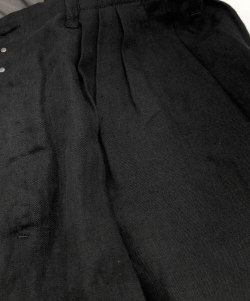 ANCELLM（アンセルム）ANCELLM (アンセルム) 100/S LINEN TUCK SLACKS ブラック サイズ:1の古着・服飾アイテム