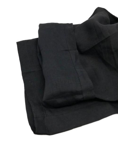 ANCELLM（アンセルム）ANCELLM (アンセルム) 100/S LINEN TUCK SLACKS ブラック サイズ:1の古着・服飾アイテム