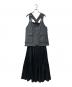 Ameri（アメリ）の古着「WORK VEST SET DRESS/ワンピース」｜グレー×ブラック