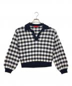 MAX&Co.マックスアンドコー）の古着「襟付チェックニット」｜ネイビー