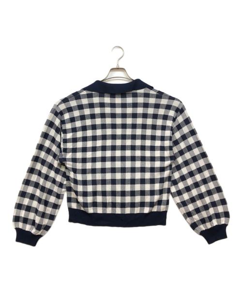 MAX&Co.（マックスアンドコー）MAX&Co. (マックスアンドコー) 襟付チェックニット ネイビー サイズ:Mの古着・服飾アイテム