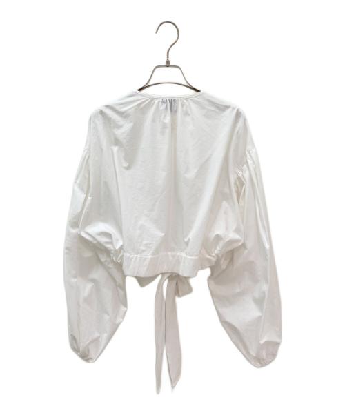 patou（パトゥ）patou (パトゥ) オーガニックコットン クロップドボリュームトップ ホワイト サイズ:38の古着・服飾アイテム