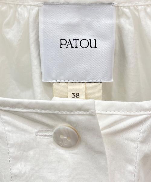 patou（パトゥ）patou (パトゥ) オーガニックコットン クロップドボリュームトップ ホワイト サイズ:38の古着・服飾アイテム