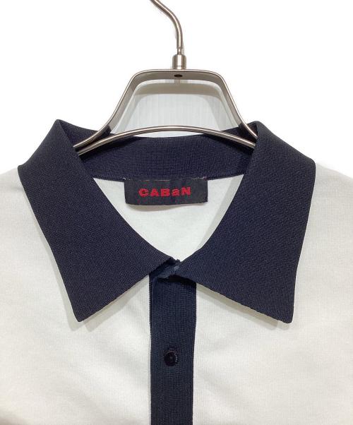 CABAN（キャバン）CABAN (キャバン) ポリエステルバイカラーカーディガン ホワイト サイズ:Freeの古着・服飾アイテム