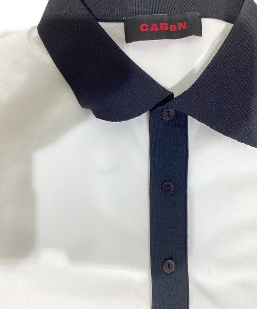 CABAN（キャバン）CABAN (キャバン) ポリエステルバイカラーカーディガン ホワイト サイズ:Freeの古着・服飾アイテム