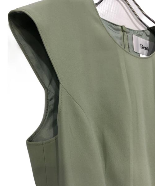 Rene（ルネ）Rene (ルネ) 裾パールフィット＆フレアワンピース グリーン サイズ:SIZE 36の古着・服飾アイテム