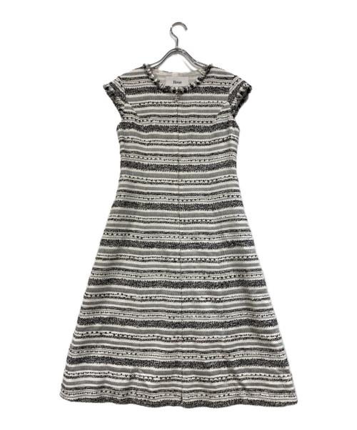 Rene（ルネ）Rene (ルネ) フロントジップツイードワンピース ホワイト サイズ:36の古着・服飾アイテム