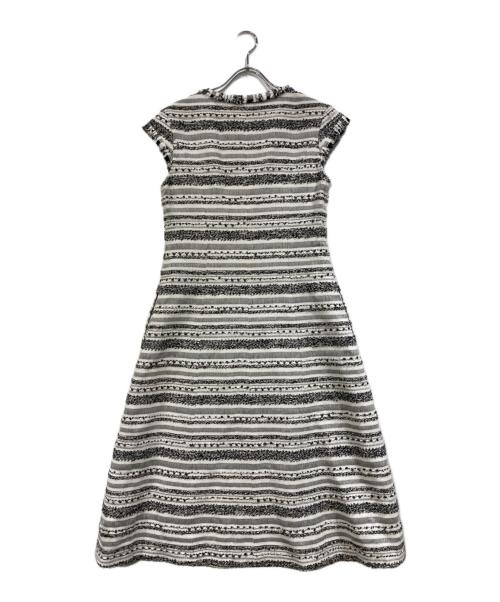 Rene（ルネ）Rene (ルネ) フロントジップツイードワンピース ホワイト サイズ:36の古着・服飾アイテム