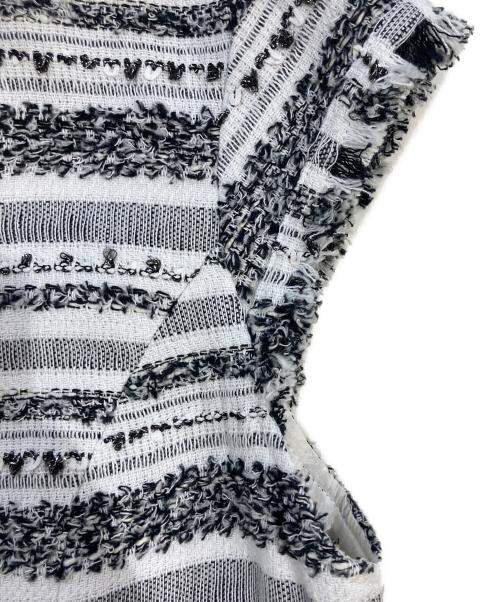 Rene（ルネ）Rene (ルネ) フロントジップツイードワンピース ホワイト サイズ:36の古着・服飾アイテム