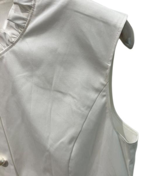 Rene（ルネ）Rene (ルネ) ストライプ切替パールボタンワンピース　5136100 ホワイト サイズ:36の古着・服飾アイテム