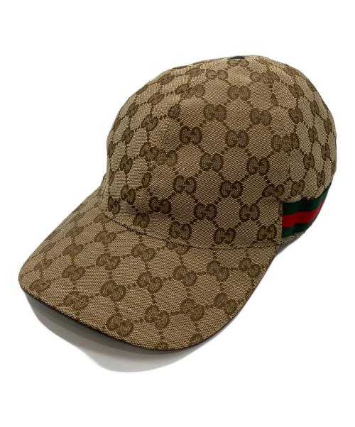 GUCCI（グッチ）GUCCI (グッチ) GGキャンバスベースボールキャップ　200035 FFKPG ベージュの古着・服飾アイテム