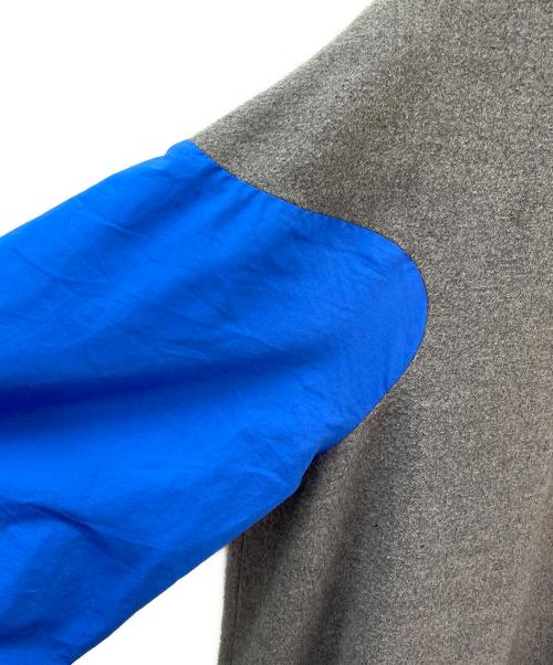 ENFOLD（エンフォルド）ENFOLD (エンフォルド) KNIT-COMBI PULLOVER グレー×ブルー サイズ:38の古着・服飾アイテム