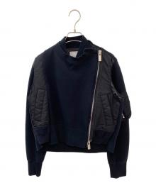 sacai（サカイ）の古着「ドッキング スウェット ブルゾン」｜ブラック