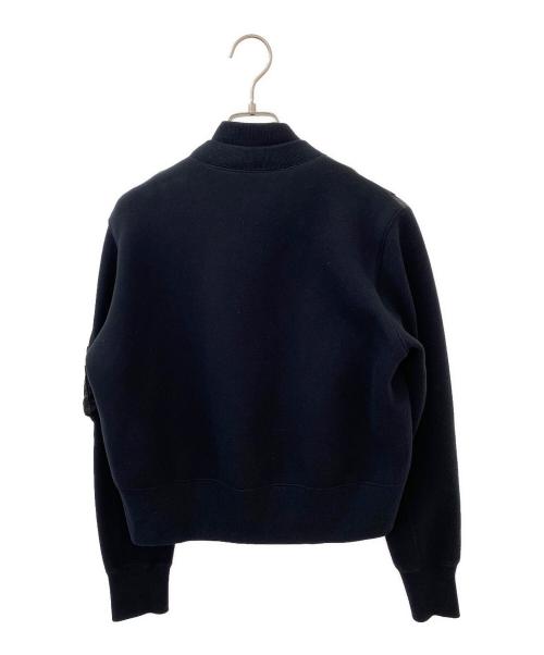 sacai（サカイ）sacai (サカイ) ドッキング スウェット ブルゾン ブラック サイズ:1の古着・服飾アイテム