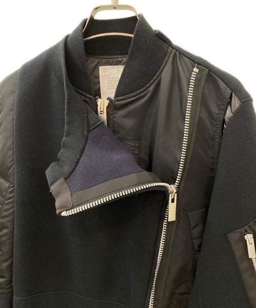 sacai（サカイ）sacai (サカイ) ドッキング スウェット ブルゾン ブラック サイズ:1の古着・服飾アイテム