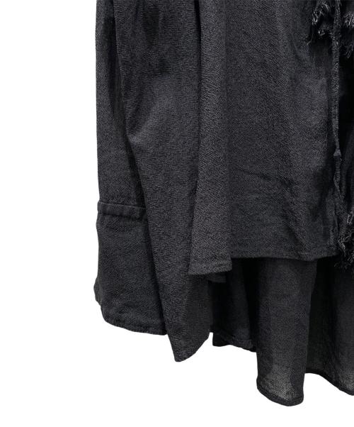 Curensology（カレンソロジー）Curensology (カレンソロジー) ウールミックスボイルフリルブラウス グレー サイズ:Freeの古着・服飾アイテム