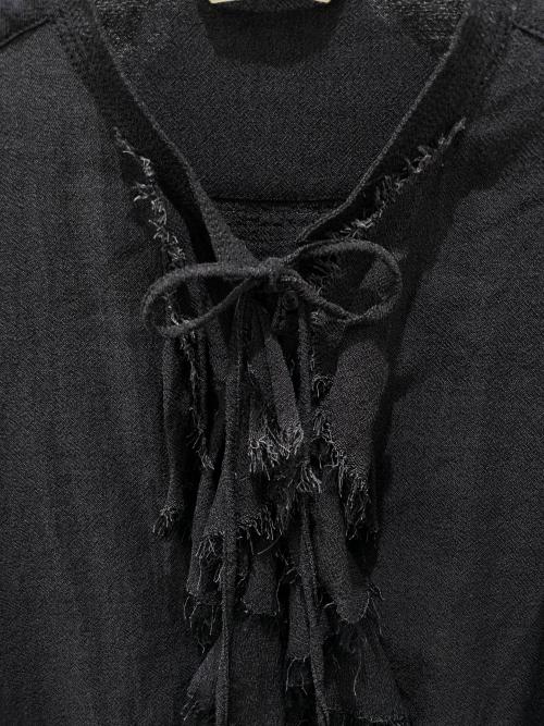 Curensology（カレンソロジー）Curensology (カレンソロジー) ウールミックスボイルフリルブラウス グレー サイズ:Freeの古着・服飾アイテム